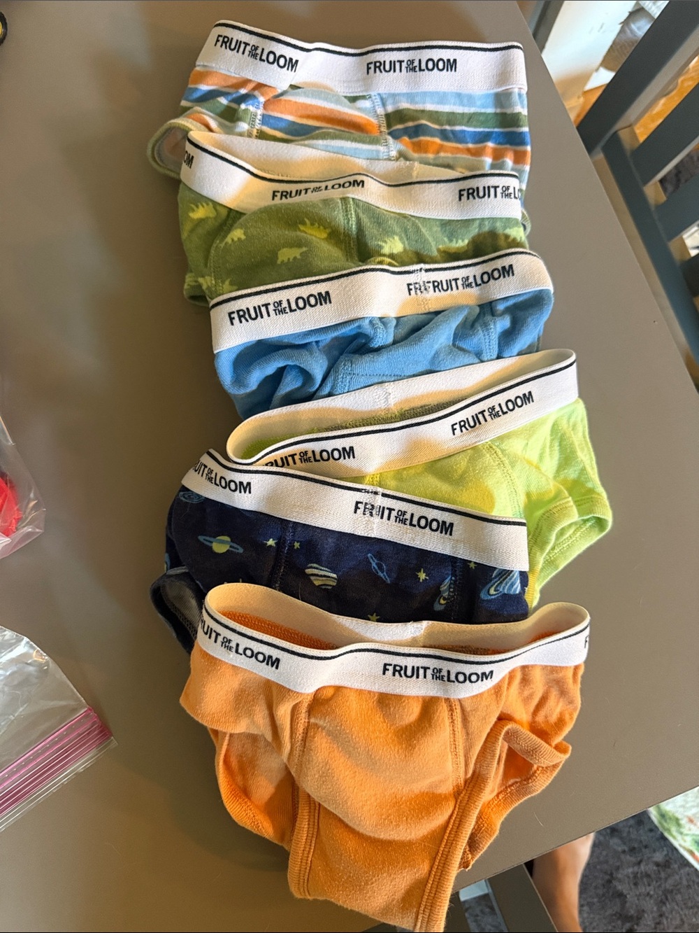 Fruit of the Loom Boys Briefs Set - Orange, Blue, Green, Yellow, Navy